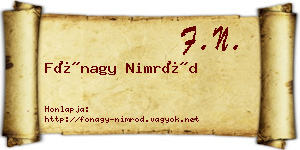 Fónagy Nimród névjegykártya